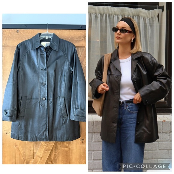 middlebrook park Jackets & Blazers - Women's Middlebrook Park Vintage Black Leather Jacket size medium